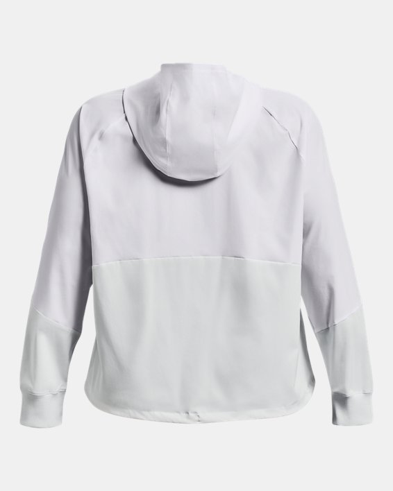 Women's UA Woven Full-Zip Jacket, White, pdpMainDesktop image number 7
